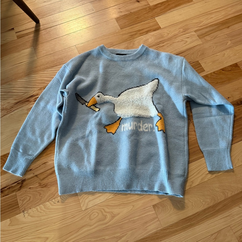Funny duck design sweater!